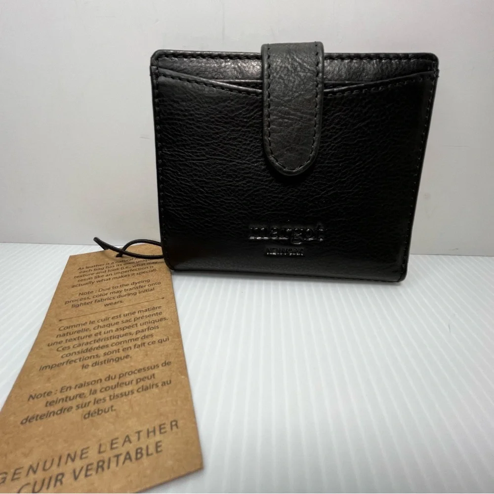 Genuine Leather Lizzie Compact Bifold Wallet by Margot New York - Picture 2 of 16